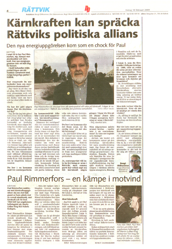 Dala Demokraten 10 feb. 2009, s 4.